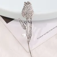 Fashion Flower Diamond Brooch Female Accessories Cute Bunny Tulip Diamond Brooch Wholesale sku image 2