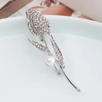 Fashion Flower Diamond Brooch Female Accessories Cute Bunny Tulip Diamond Brooch Wholesale main image 4