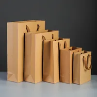 Vertical Large Kraft Paper Bag Tote Bag Takeaway Packaging Gift Clothing Store Milk Tea Shop Paper Bag main image 1