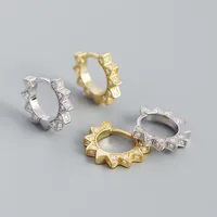 925 Sterling Silver Gem Geometric Earrings main image 5