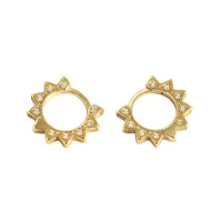 925 Sterling Silver Gem Geometric Earrings main image 2