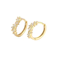 European And American S925 Silver Geometric Wave Diamond Earrings main image 1