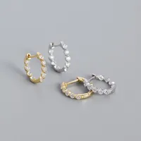 New S925 Silver Geometric Zircon Diamond Earrings Wholesale main image 5