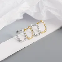 New S925 Silver Geometric Zircon Diamond Earrings Wholesale main image 3