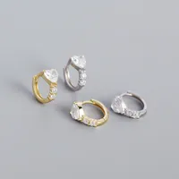 925 Sterling Silver Gem Heart Shape Earrings main image 1