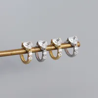 925 Sterling Silver Gem Heart Shape Earrings main image 3