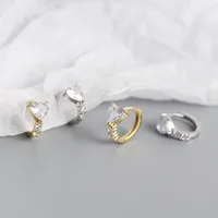 925 Sterling Silver Gem Heart Shape Earrings main image 4