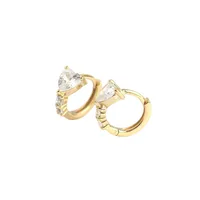925 Sterling Silver Gem Heart Shape Earrings main image 5