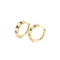 New S925 Silver Geometric Two-color Zircon Ear Ring Ear Buckle main image 5