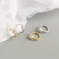 925 Sterling Silver Gem Star Earrings Ear Studs main image 4