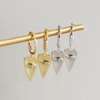 925 Sterling Silver Gem Geometric Earrings main image 2
