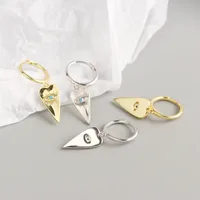 925 Sterling Silver Gem Geometric Earrings main image 3