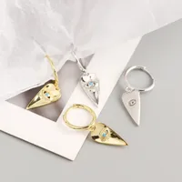 925 Sterling Silver Gem Geometric Earrings main image 4