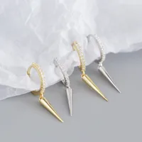 Yhe0267 Foreign Trade Cross-border Light Luxury Earrings S925 Sterling Silver Ins Geometric Long  Minimalist Ear Clip Earrings For Women main image 4