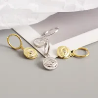 Yhe0223 European And American Trendy Earrings S925 Sterling Silver Devil's Eye Totem Earclip Earrings Personality Silver Earrings Female main image 4