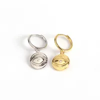 Yhe0223 European And American Trendy Earrings S925 Sterling Silver Devil's Eye Totem Earclip Earrings Personality Silver Earrings Female main image 1