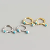 925 Sterling Silver Gem Geometric Earrings main image 1