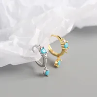 925 Sterling Silver Gem Geometric Earrings main image 2