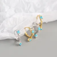 925 Sterling Silver Gem Geometric Earrings main image 3