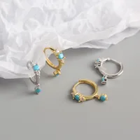 925 Sterling Silver Gem Geometric Earrings main image 4