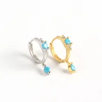 925 Sterling Silver Gem Geometric Earrings main image 5