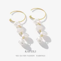 925 Sterling Silver Gem Water Droplets Earrings Ear Studs main image 1