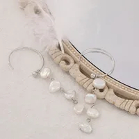 925 Sterling Silver Gem Water Droplets Earrings Ear Studs main image 2