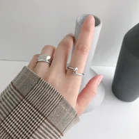 925 Sterling Silver No Inlaid Knot Rings main image 3
