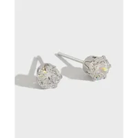 925 Sterling Silver Printing Earrings Ear Studs main image 2