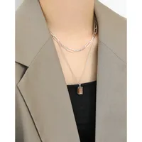 Korean Geometric Chain Clavicle S925 Sterling Silver Necklace Female main image 3