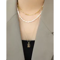 Korean Geometric Chain Clavicle S925 Sterling Silver Necklace Female main image 4