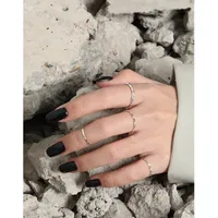 Korean 1.2mm Car Flower Texture S925 Sterling Silver Fine Ring Female Wholesale main image 3