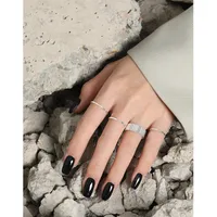 Korean 1.2mm Car Flower Texture S925 Sterling Silver Fine Ring Female Wholesale main image 4