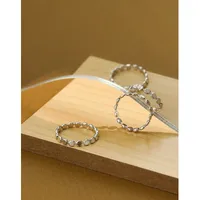 Korean Niche Geometric Flat Round Beads S925 Sterling Silver Ring Female Wholesale main image 2