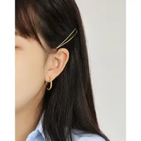 Korean S925 Sterling Silver New Simple Temperament O-shaped Earrings Wild Earrings main image 2