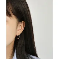 Korean S925 Sterling Silver New Simple Temperament O-shaped Earrings Wild Earrings main image 4