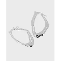 Niche Design Sense Minimalist Wild Irregular Surface Texture S925 Sterling Silver Earrings main image 1