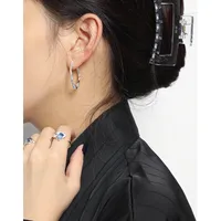 Niche Design Sense Minimalist Wild Irregular Surface Texture S925 Sterling Silver Earrings main image 3