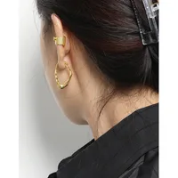 Niche Design Sense Minimalist Wild Irregular Surface Texture S925 Sterling Silver Earrings main image 4