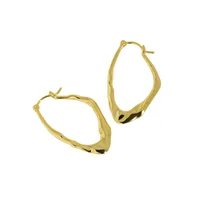 Niche Design Sense Minimalist Wild Irregular Surface Texture S925 Sterling Silver Earrings main image 5