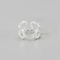 Korea S925 Sterling Silver Hollow Love Ear Bone Clip Simple No Pierced Ear Clip main image 2
