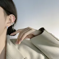 Korea S925 Sterling Silver Hollow Love Ear Bone Clip Simple No Pierced Ear Clip main image 4