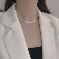 925 Sterling Silver Plating Geometric Long Necklace Necklace Choker main image 3