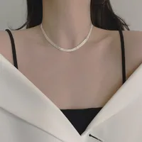 925 Sterling Silver Plating Geometric Long Necklace Necklace Choker main image 4