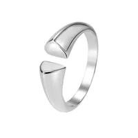 925 Sterling Silver No Inlaid Geometric Wide Band Rings Open Rings Rings main image 5
