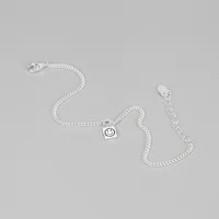 South Korean S925 Sterling Silver Smile Face Small Lock Bracelet Ins Simple Plain Silver Jewelry main image 2
