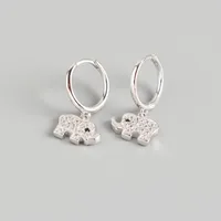 925 Sterling Silver Gem Animal Earrings sku image 1