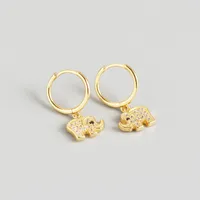 925 Sterling Silver Gem Animal Earrings sku image 2