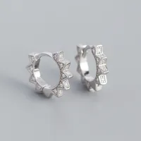 925 Sterling Silver Gem Geometric Earrings sku image 1