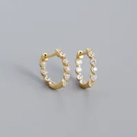 New S925 Silver Geometric Zircon Diamond Earrings Wholesale sku image 2